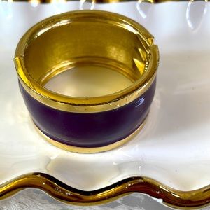 Ann Taylor Purple Lacquer and Gold Cuff.